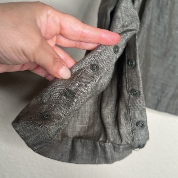 Richard Malcolm Linen Military Style Button Up Top Gray Size 6 - Picture 7 of 9